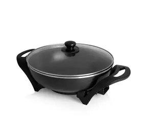Tristar PZ-9130 schwarz / Elektrische Wokpfanne / 1500 W / bis 240 °C / 33 cm / 4,5L