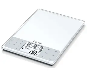 BEURER DS 61 weiß / digitale Küchenwaage / max. 5 kg / LCD / Energie- und Nährwerte für 950 Lebensmittel