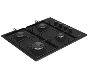 Beko HIBG64120SB schwarz / Gaskochfeld / 4 Platten 