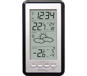 TechnoLine WS 9130 Silber / Uhr / Temperatur / Vorhersage / 2x AAA