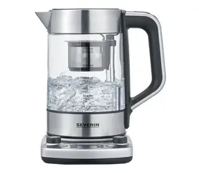 Severin WK 3422 silber / Wasserkocher / 3000 W / 1,7 l / Edelstahl + Glas