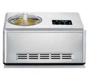 Severin EZ 7406 silber / Eismaschine mit Kompressor / 180 W / 2 l / Warm- und Kaltfunktion