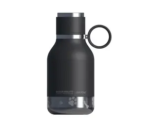 Asobu Hundenapf-Flasche, schwarz, 0,975 l / Hundenapf-Flasche / hält bis zu 24 Stunden kühl / Edelstahl