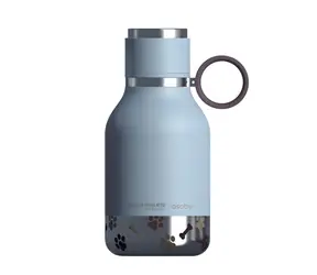 Asobu Hundenapfflasche Blau 0,975 L / Flasche mit Napf für einen Hund / Bis zu 24 Stunden kühl / Edelstahl