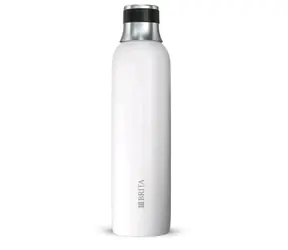 Brita Kleine Edelstahlflasche weiß / für Wassersprudler sodaTRIO / 0,65 l