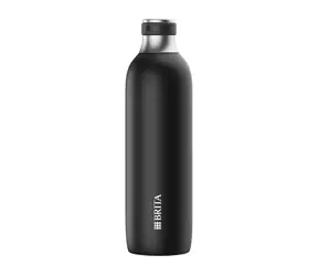 Brita Große Edelstahlflasche schwarz / für Wassersprudler sodaTRIO / 1 l