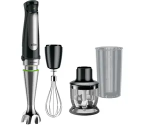 Braun MultiQuick 7 MQ 7025X schwarz-silber / Stabmixer / 1000W / Schneebesen / Rührschüssel 0,6 l / Zerkleinerer 350ml