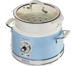 Ariete 2904 Vintage blau / Dampfgarer / 700 W / 2 Behälter / 1,8 l Wasserbehälter 
