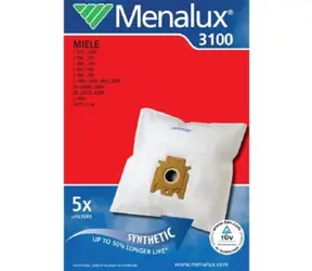 Menalux 3100 Staubsaugerbeutel / für Hoover & Miele Staubsauger / 5 Stück + Filter