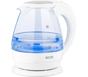ECG RK 1520 Glas weiß / Wasserkocher / 2200W / 1,5 L 