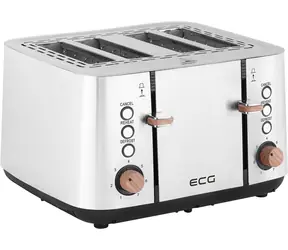 ECG ST 4767 Timber weiß / Toaster / 1850 W / 4 Toasts / 7 Röstgrade / Toasten 
