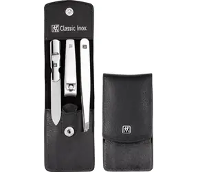 Zwilling 97435-004 CLASSIC Inox schwarz / Maniküre-Set im Lederetui / 3-tlg