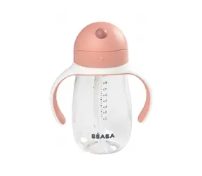 Beaba Becher mit Strohhalm 300 ml Altrosa