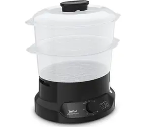 TEFAL VC139810 Minicompact schwarz / Dampftopf / 800 W / 9 l / 2 Behälter / Timer 