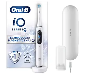 Oral-B iO Series 9 White Alabaster / Elektrische Zahnbürste / magnetisches iO / 7 Modi / AI / OLED 