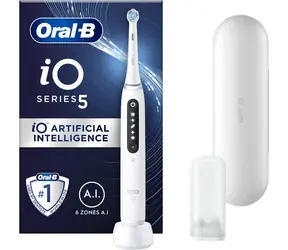 Oral-B iO Series 5 Quite White / Elektrische Zahnbürste / magnetisches iO / 5 Modi / AI / LED 