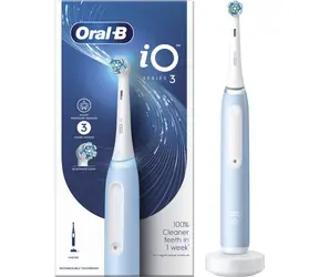Oral-B iO Series 3 Ice Blue / Elektrische Zahnbürste / magnetisches iO / 3 Modi / Drucksensor