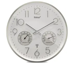 Mebus 12989 - Funkwanduhr mit Thermometer und Hygrometer / 30 cm / 1x AA