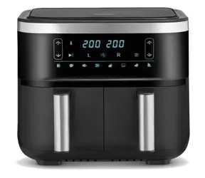 Severin FR 2453 schwarz / Heißluftfritteuse / 2850W / 2x 3,8l / 440°C - 200°C / 8 Programme