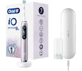 Oral-B iO Series 9 Rosenquarz / Elektrische Zahnbürste / magnetisches iO / 7 Modi / AI / OLED