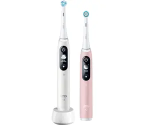 Oral-B iO Series 6 Duo weiß|pink / Elektrische Zahnbürste / magnetisches iO / 5 Modi / AI / OLED
