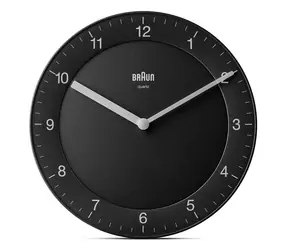 Braun BC06 schwarz / Wanduhr / Analog / 1x AA Batterie / Durchmesser 20 cm