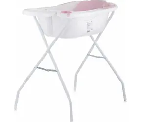 CHIPOLINO Badewanne mit Matte und Ständer Vela 87cm Pink
