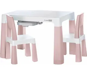 FreeON Kunststofftisch mit Stühlen Neo weiß/rosa / von 3 bis 9 Jahren
