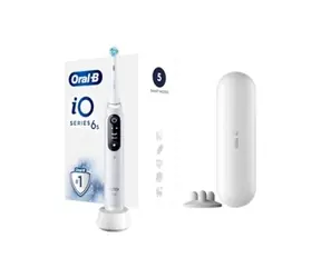 Oral-B iO6 + Reiseetui weiß / Elektrische Zahnbürste / 5 Modi / Timer / Drucksensor 