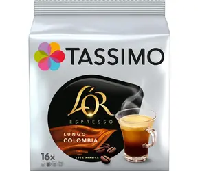 Jacobs L'OR Lungo Colombia Tassimo 16 Stück / Kapselkaffee 