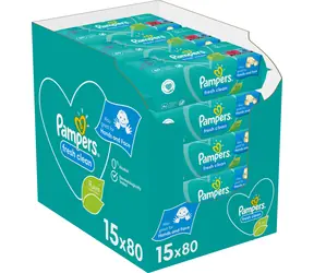 Pampers Fresh Clean Feuchttücher 1200Stk (15 x 80Stk)