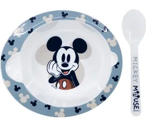 STOR Schüssel mit Mickey Mouse Löffel