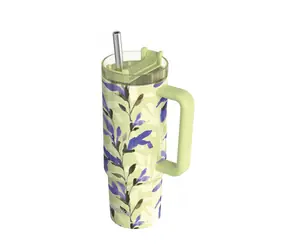 Quokka Edelstahl-Thermosbecher mit Strohhalm Stream Matcha 950 ml