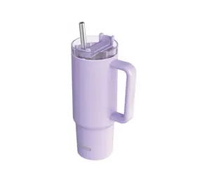 Quokka Edelstahl-Thermosbecher mit Strohhalm Stream Purple 950 ml