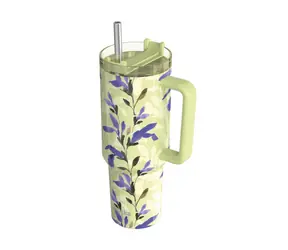 Quokka Edelstahl-Thermosbecher mit Strohhalm Stream Matcha 1200 ml
