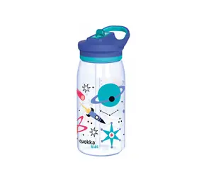 Quokka Plastikflasche mit Trinkhalm Glow Kids Space 580 ml