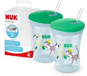 NUK Cup mit Strohhalm 230ml / ab 12+ / grün