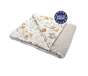 Bomimi Minky Decke 100 x 75 cm Waldtiere, beige xy
