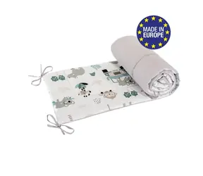 Bomimi Babybett-Nestchen 180 cm, MOVING ZOO, GRAU xy