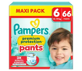 Pampers Premium Protection 13-19 kg (66 Stück) / Windelhosen / Größe 6 (13-19 kg)