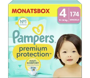 Pampers Premium Protection 9-14 kg (174 Stück) / Windelhosen / Größe 4 (9-14 kg)
