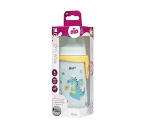NIP Kids Trinkflasche mit Trinkverschluss, PP 330 ml, blau / ab 18 Monaten
