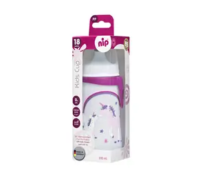 NIP Kids Trinkflasche mit Trinkverschluss, PP 330 ml, rosa / ab 18 Monaten