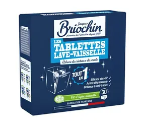 Briochin Starke Entfettungstabletten für Geschirrspüler, 30 Stück.