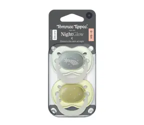 Tommee Tippee Night Silikonschnuller 0-6 Monate, 2 Stück - verschiedene Farben
