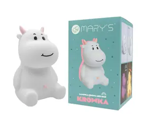 Marys LED-Nachtlicht aus Silikon RGB - Kuh, rosa