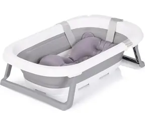 CHIPOLINO Faltbare Badewanne Isla mit Badematte Grau