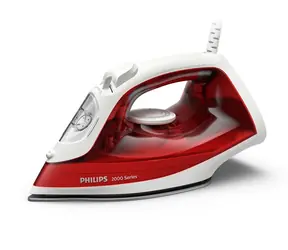 Philips Dampfbügeleisen der Serie 2000 DST2010/40, rot-weiß, 1800 W, 0,25 l, 25 g/min