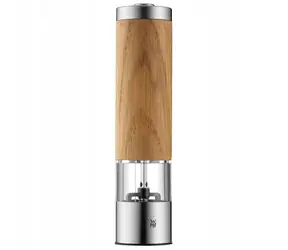 WMF Ceramill elektrische Gewürzmühle aus Holz / Mahlgradeinstellung / Acrylglas / Höhe: 21,5 cm / 6 x AAA-Batterien