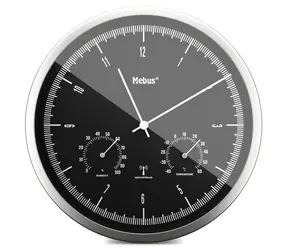 Ausgepackt - Mebus 19777 - Funkgesteuerte Wanduhr mit Thermometer und Hygrometer / 25 cm / 1x AA / ausgepackt